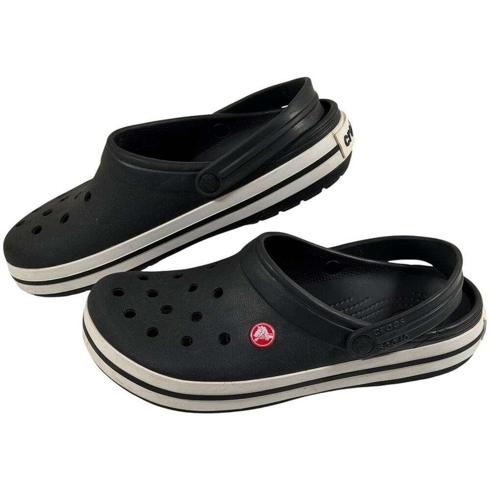 Crocs Crocband Clog, Women’s 10, Black White, Casual, Comfort, Slip On